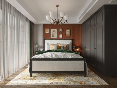 美式主卧3D模型下载